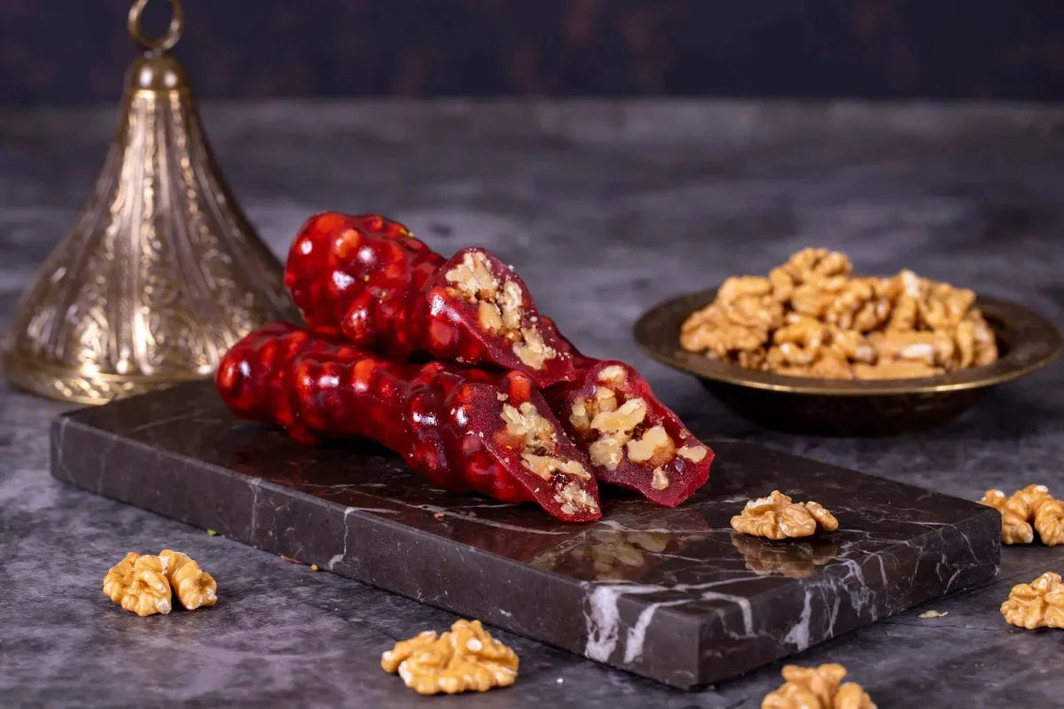 Sukru Efendi 1935 | Turkish Walnut Churchkhela (Cevizli Sucuk) with Pomegranate Molases in Metal Box